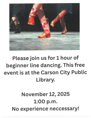 flyer for line dancing with boots